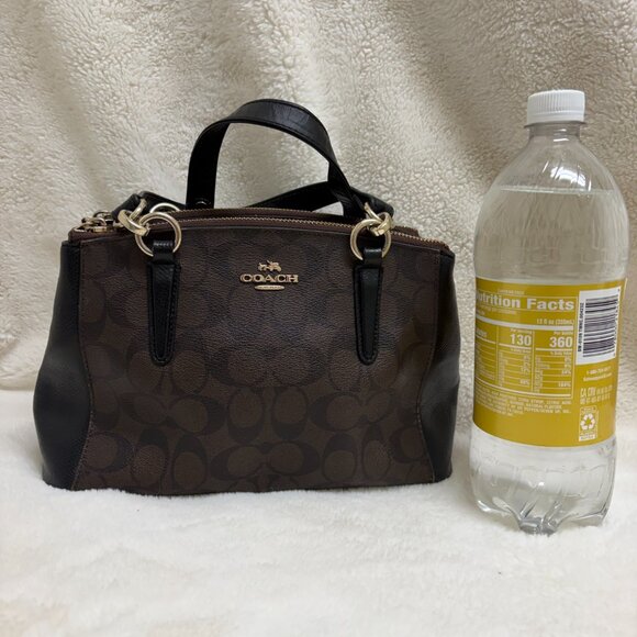 Classic Coach Mini Christie Handbag Brown/Black Logo Pattern F36718 - Picture 13 of 13